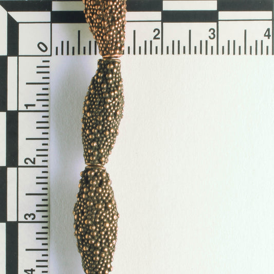 Pewter Beads, Copper Plated - 8" Strand