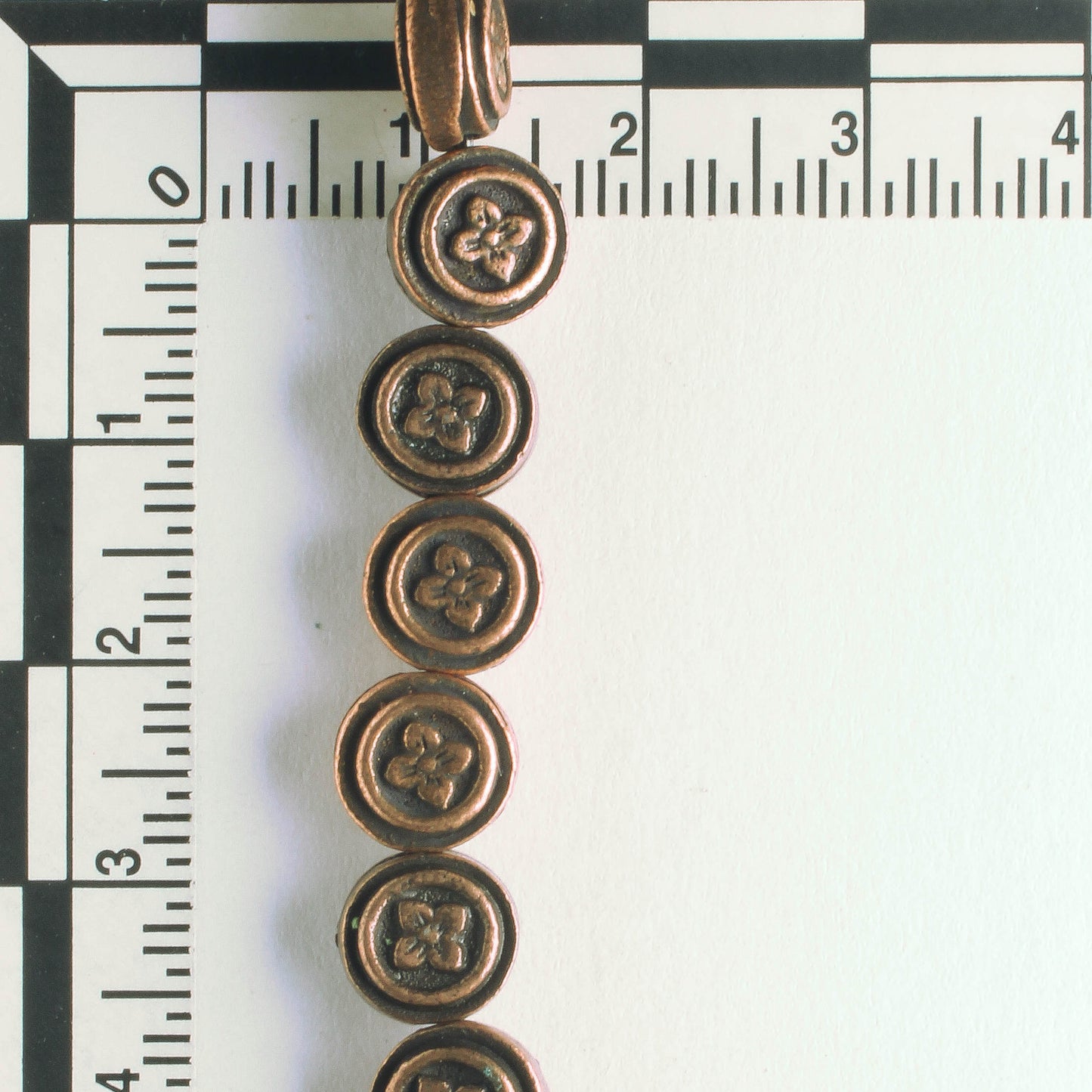 Pewter Beads, Copper Plated - 8" Strand