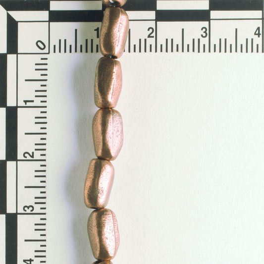 Pewter Beads, Copper Plated - 8" Strand