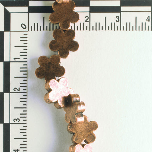Pewter Beads, Copper Plated - 8" Strand