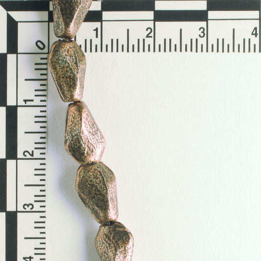 Pewter Beads, Copper Plated - 8" Strand