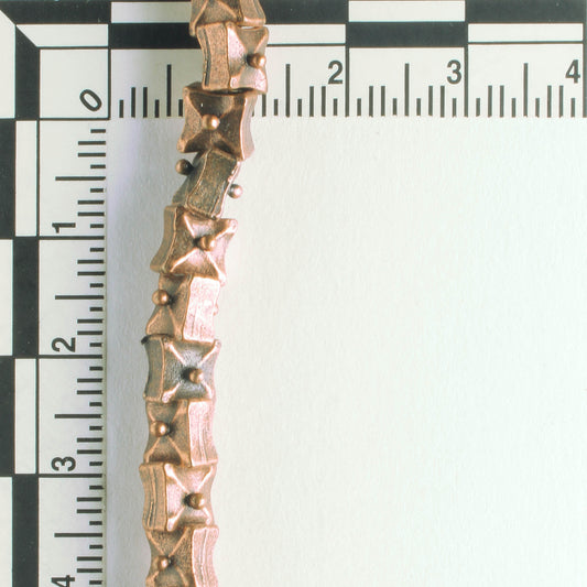 Pewter Beads, Copper Plated - 8" Strand