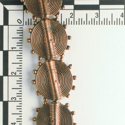 Pewter Beads, Copper Plated - 8" Strand