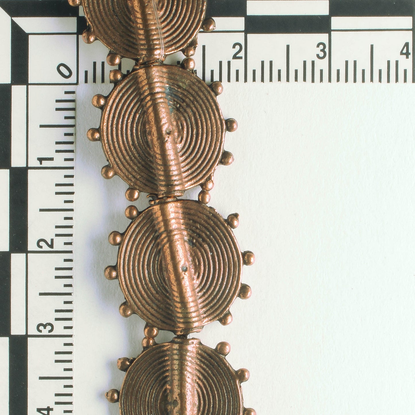 Pewter Beads, Copper Plated - 8" Strand