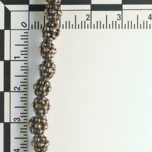 Pewter Beads, Copper Plated - 8" Strand