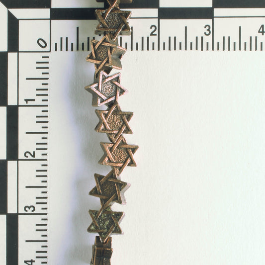 Pewter Beads, Copper Plated - 8" Strand