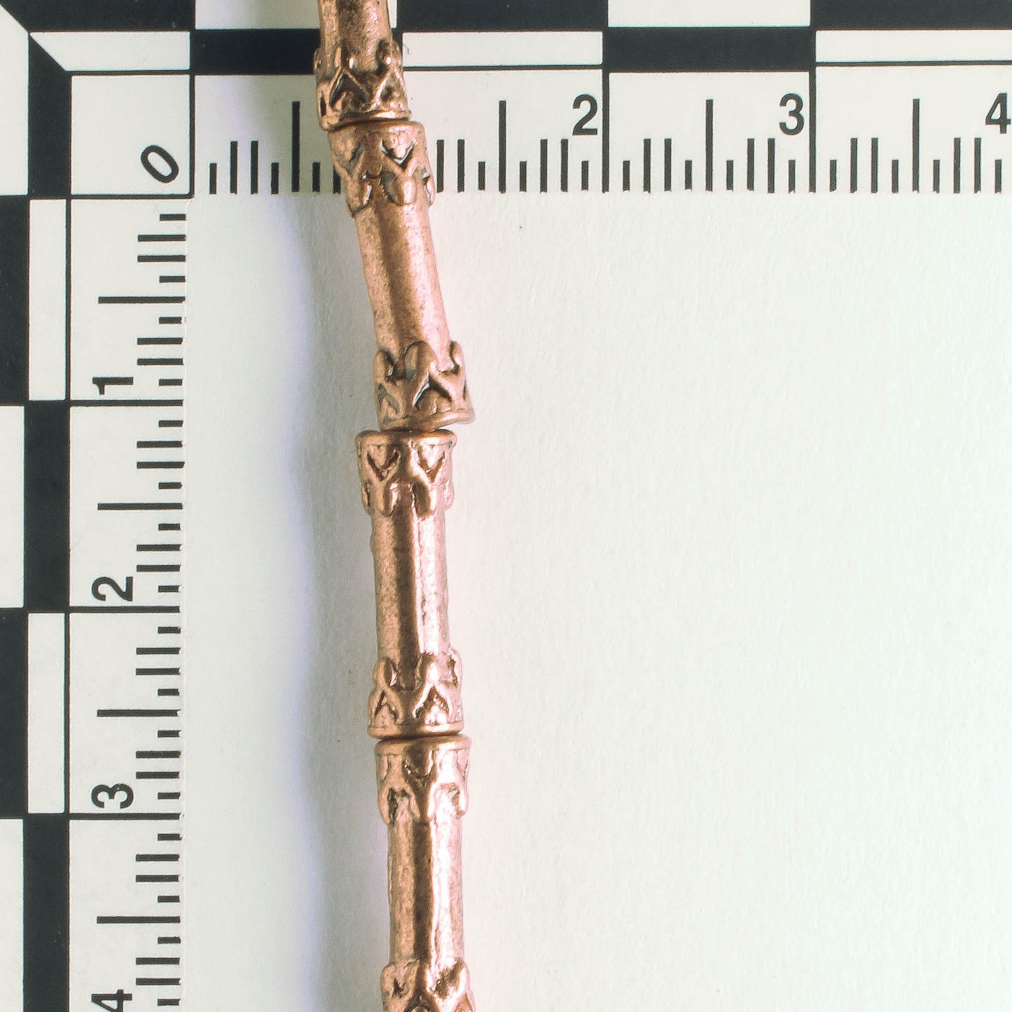 Pewter Beads, Copper Plated - 8" Strand