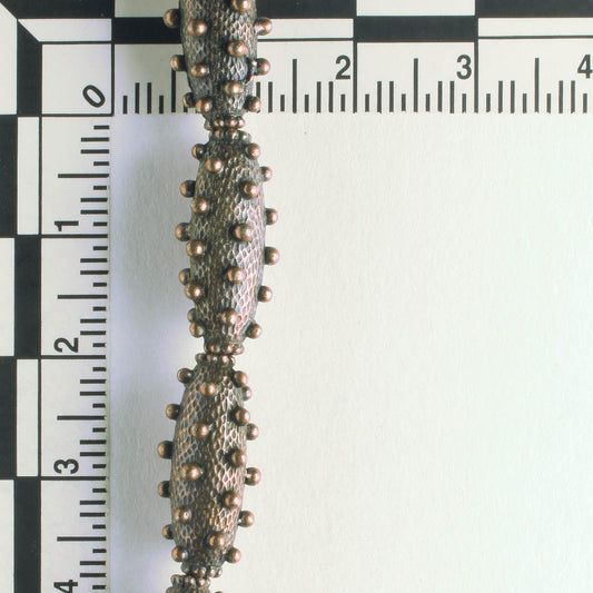 Pewter Beads, Copper Plated - 8" Strand