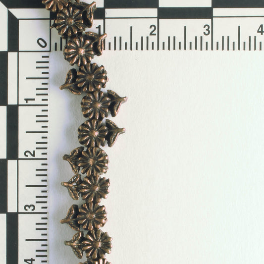 Pewter Beads, Copper Plated - 8" Strand