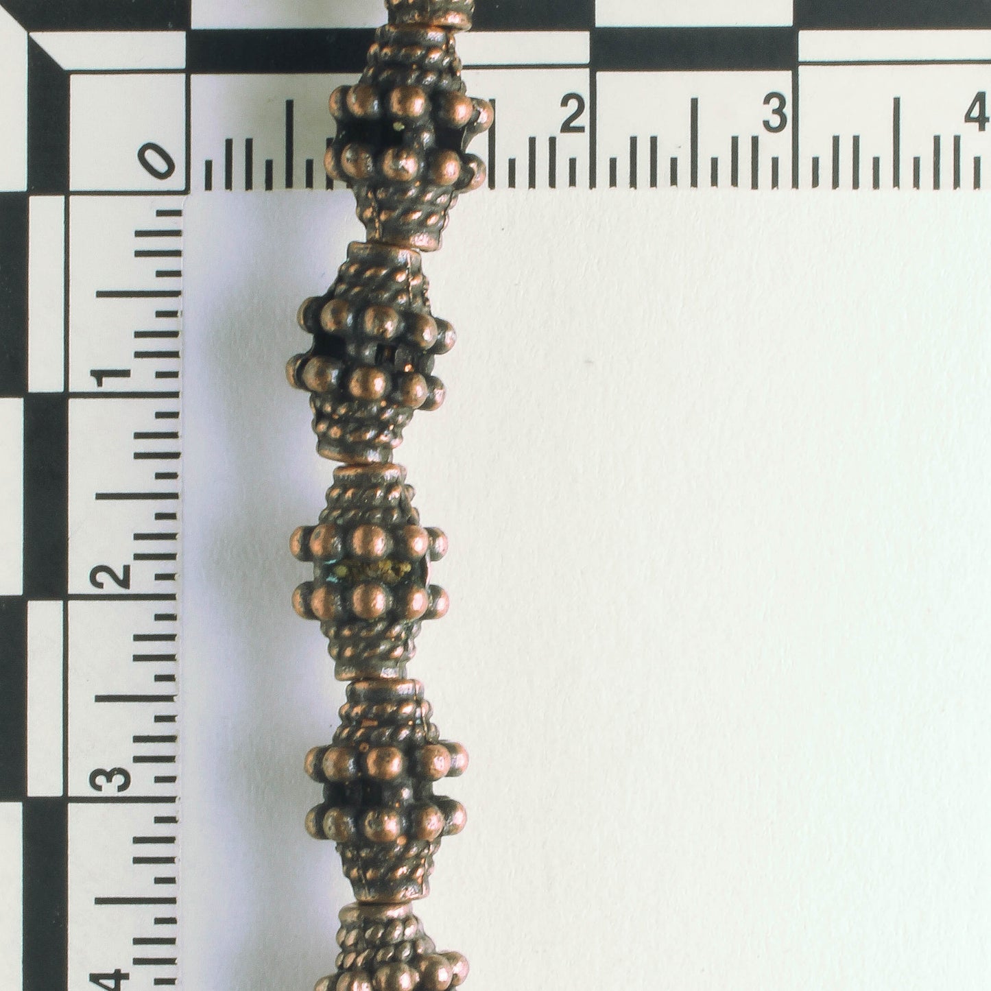 Pewter Beads, Copper Plated - 8" Strand