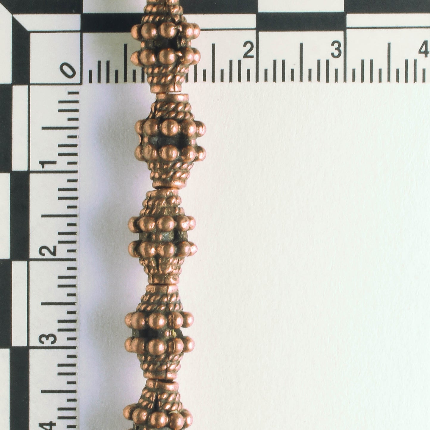 Pewter Beads, Copper Plated - 8" Strand