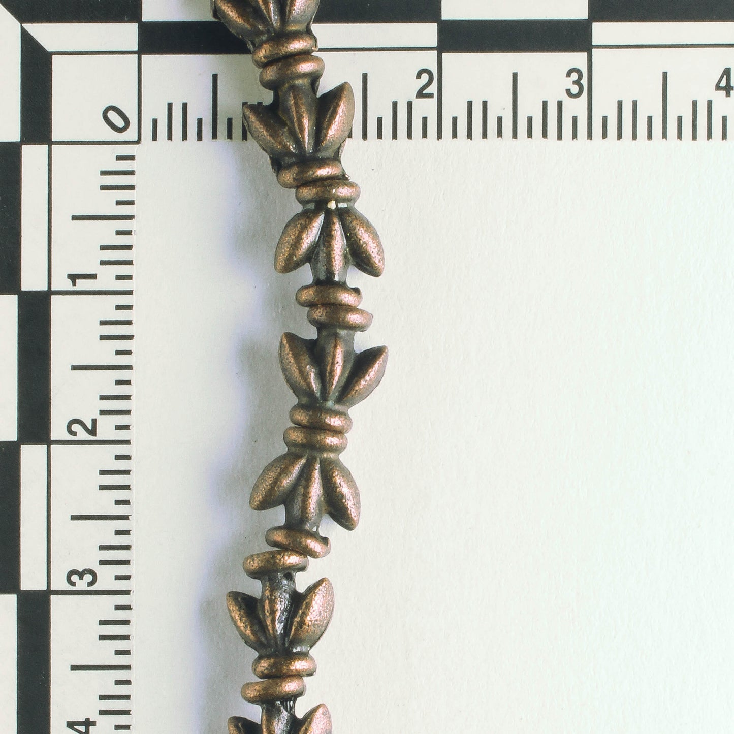 Pewter Beads, Copper Plated - 8" Strand