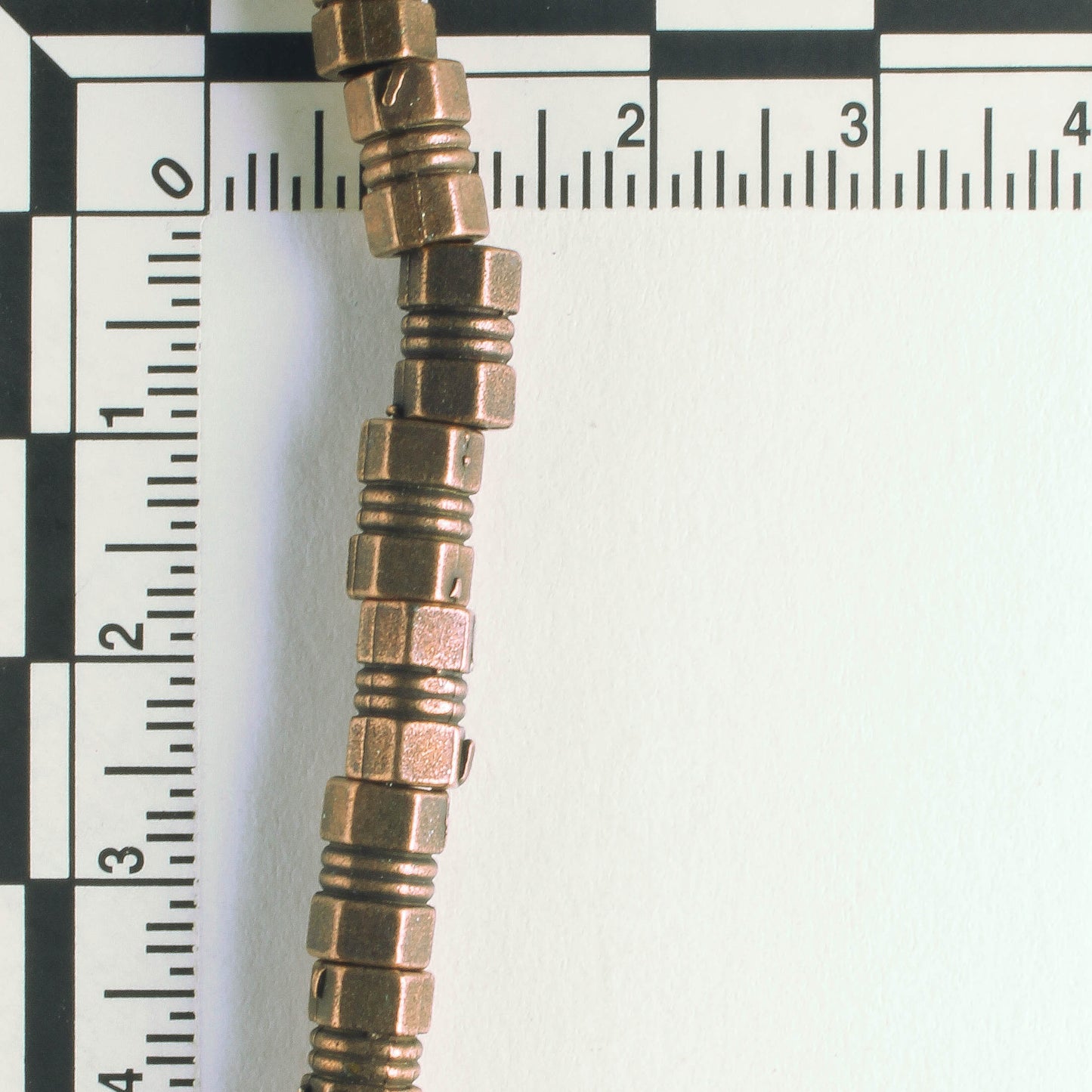 Pewter Beads, Copper Plated - 8" Strand