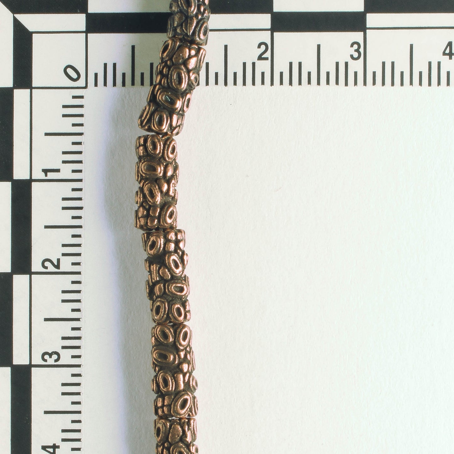 Pewter Beads, Copper Plated - 8" Strand