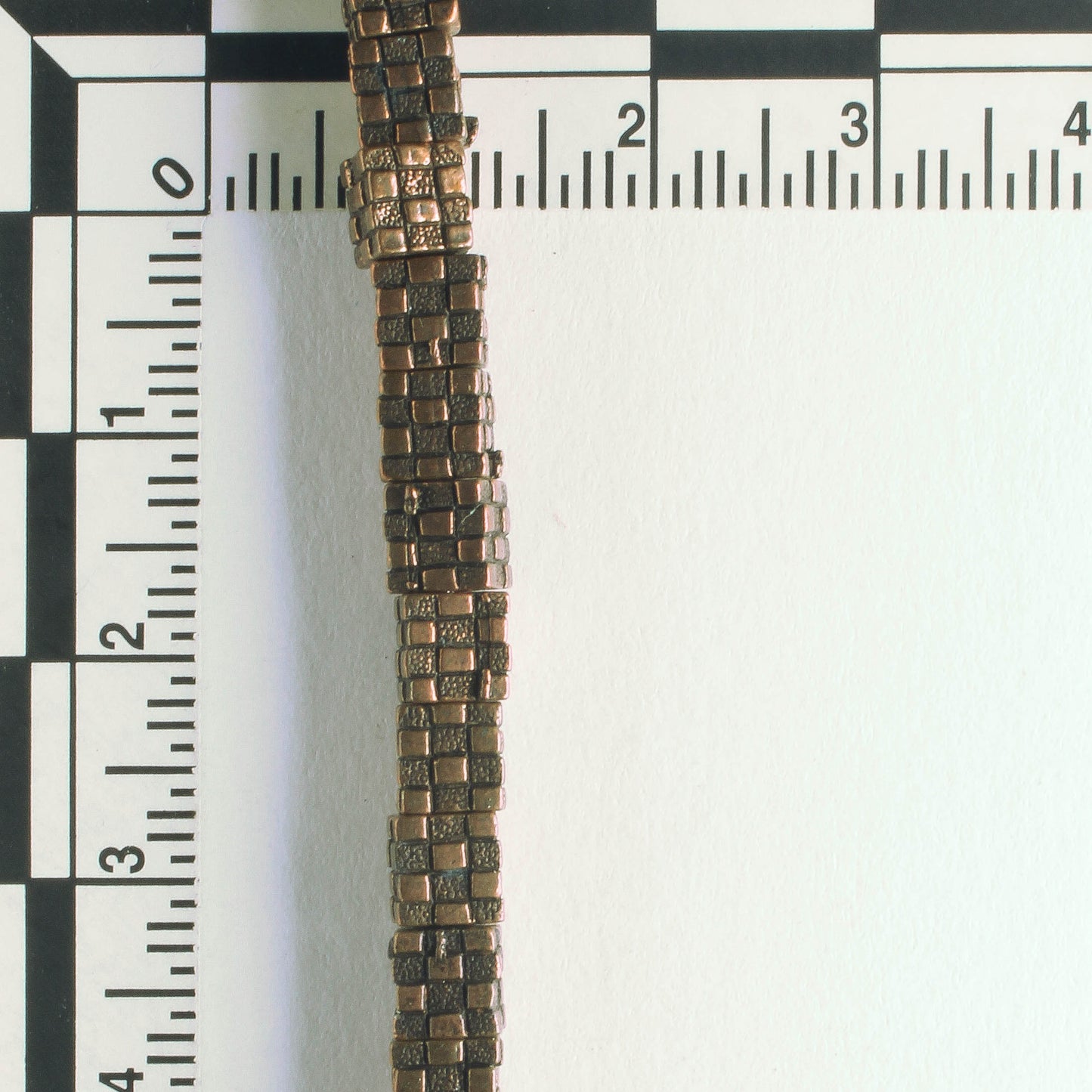 Pewter Beads, Copper Plated - 8" Strand