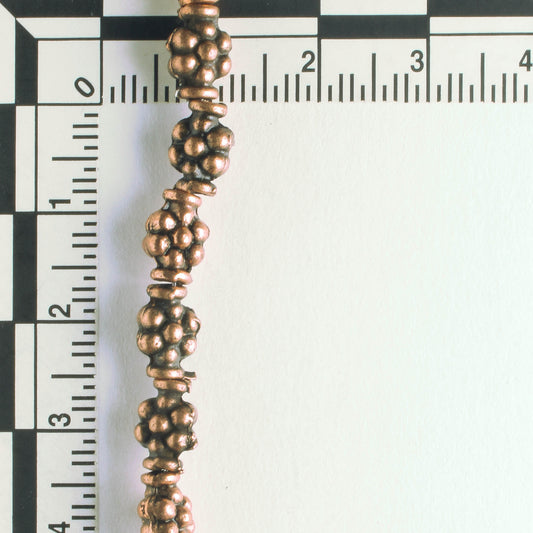 Pewter Beads, Copper Plated - 8" Strand