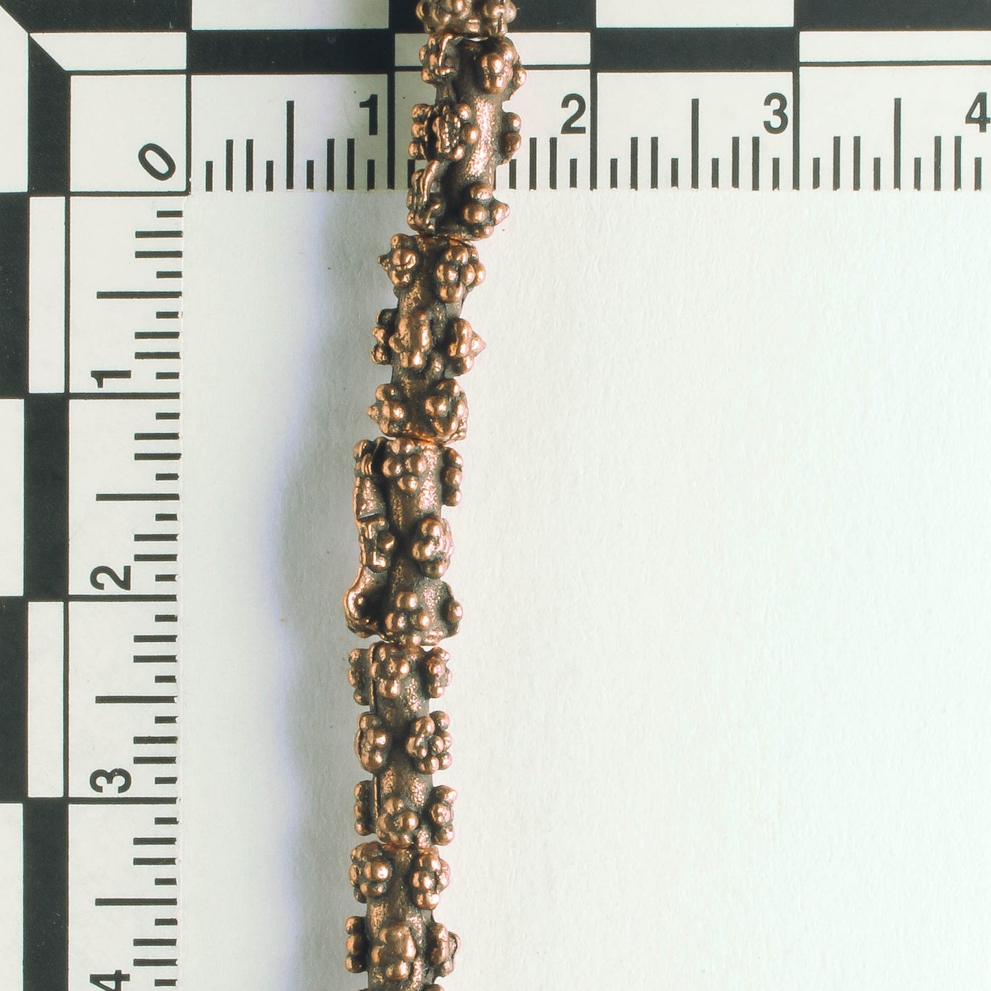 Pewter Beads, Copper Plated - 8" Strand