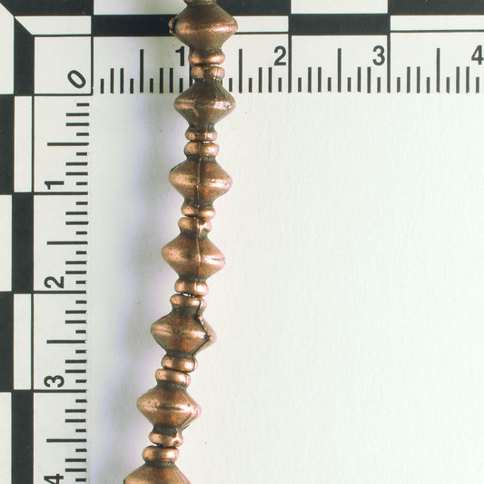 Pewter Beads, Copper Plated - 8" Strand