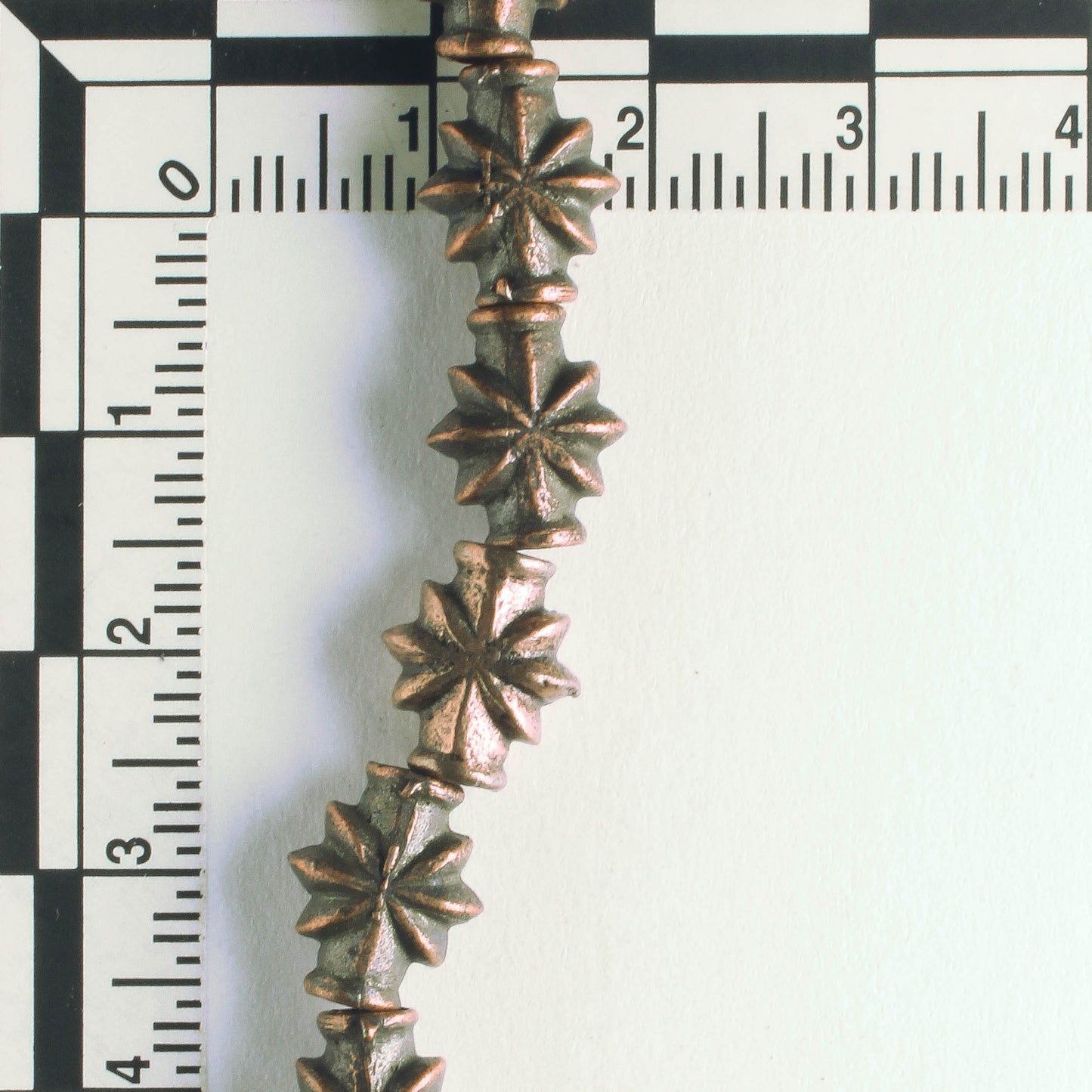 Pewter Beads, Copper Plated - 8" Strand