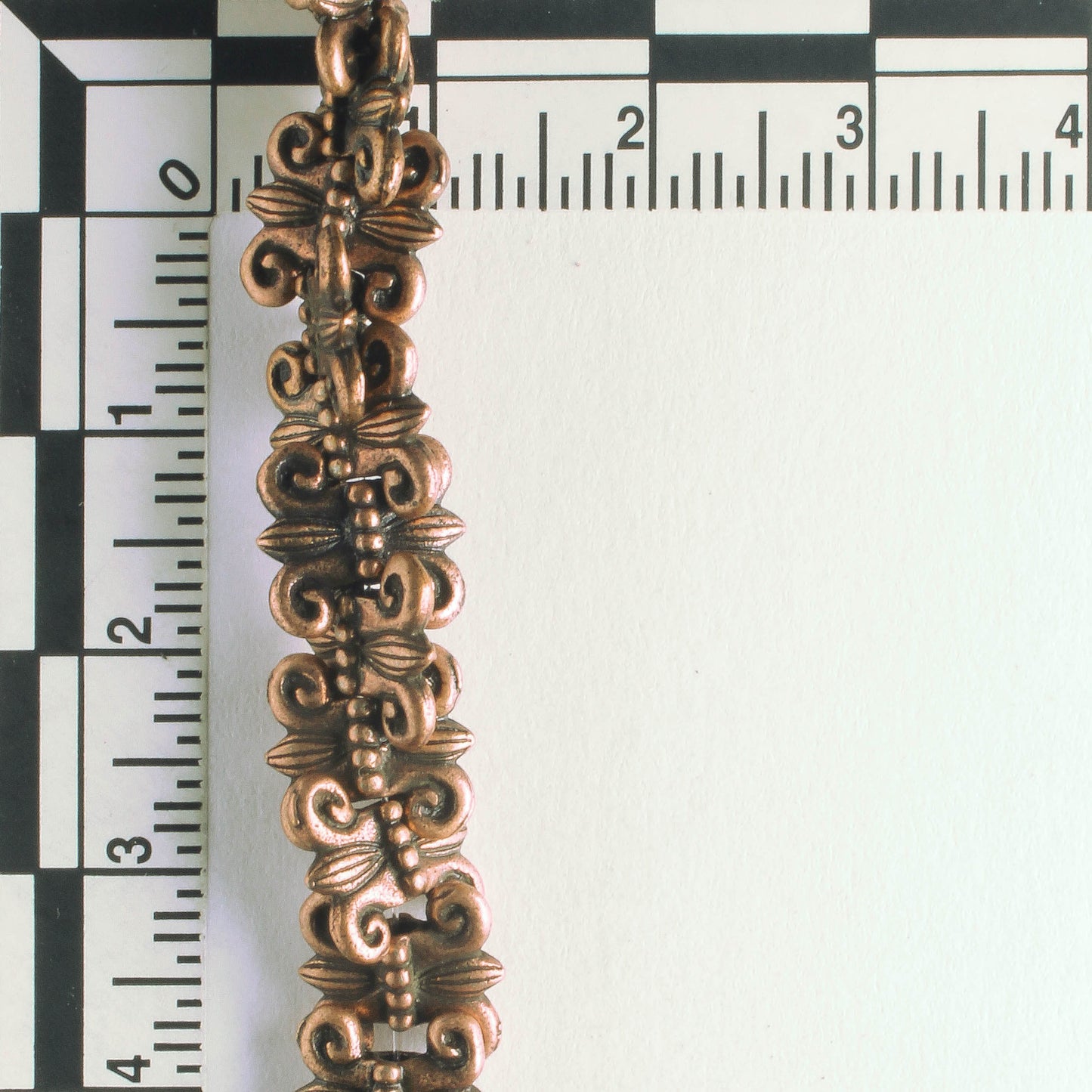 Pewter Beads, Copper Plated - 8" Strand