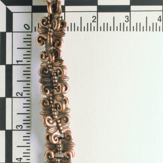 Pewter Beads, Copper Plated - 8" Strand