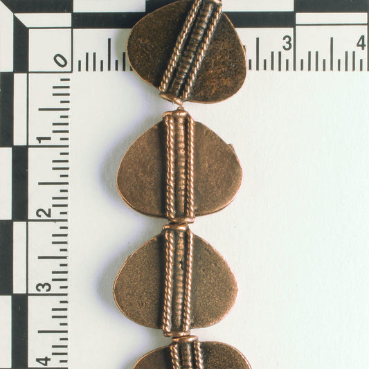 Pewter Beads, Copper Plated - 8" Strand