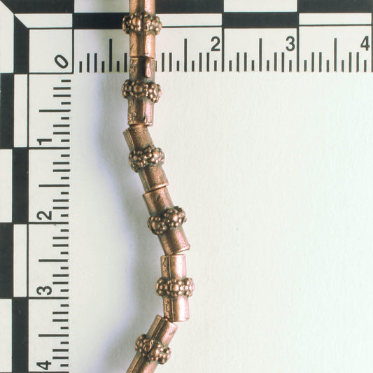 Pewter Beads, Copper Plated - 8" Strand