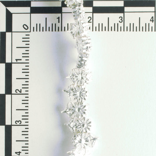 Pewter Beads, Silver Plated - 8" Strand