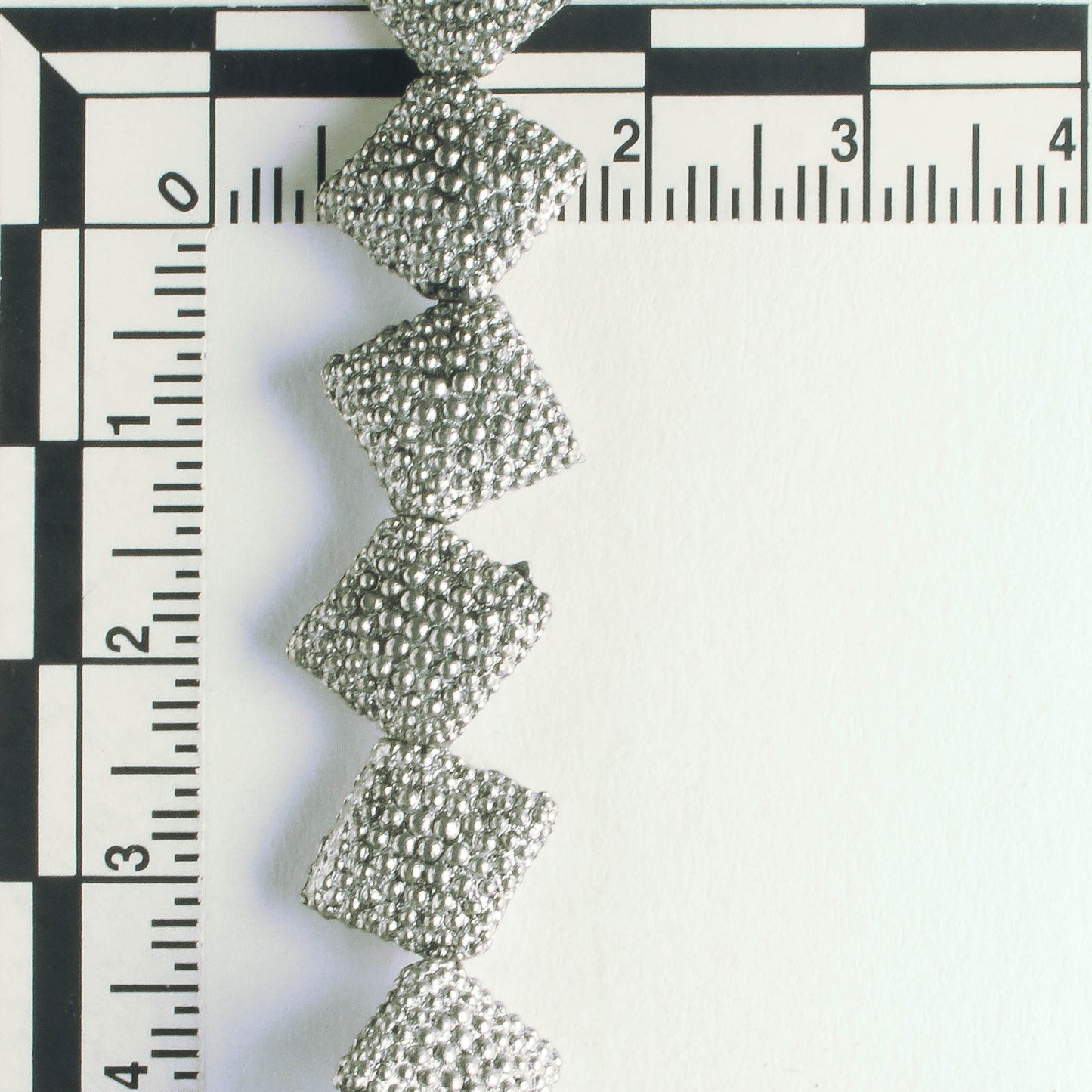 Pewter Beads, Silver Plated - 8" Strand