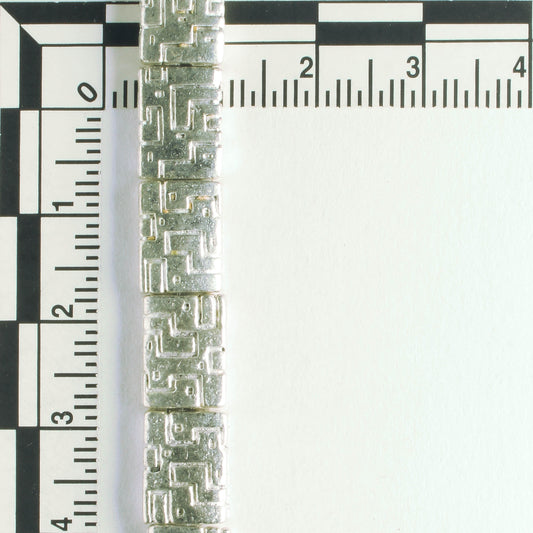 Pewter Beads, Silver Plated - 8" Strand