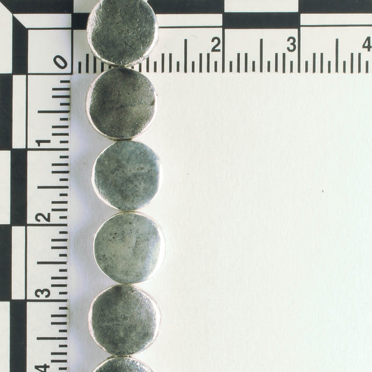 Pewter Beads, Silver Plated - 8" Strand