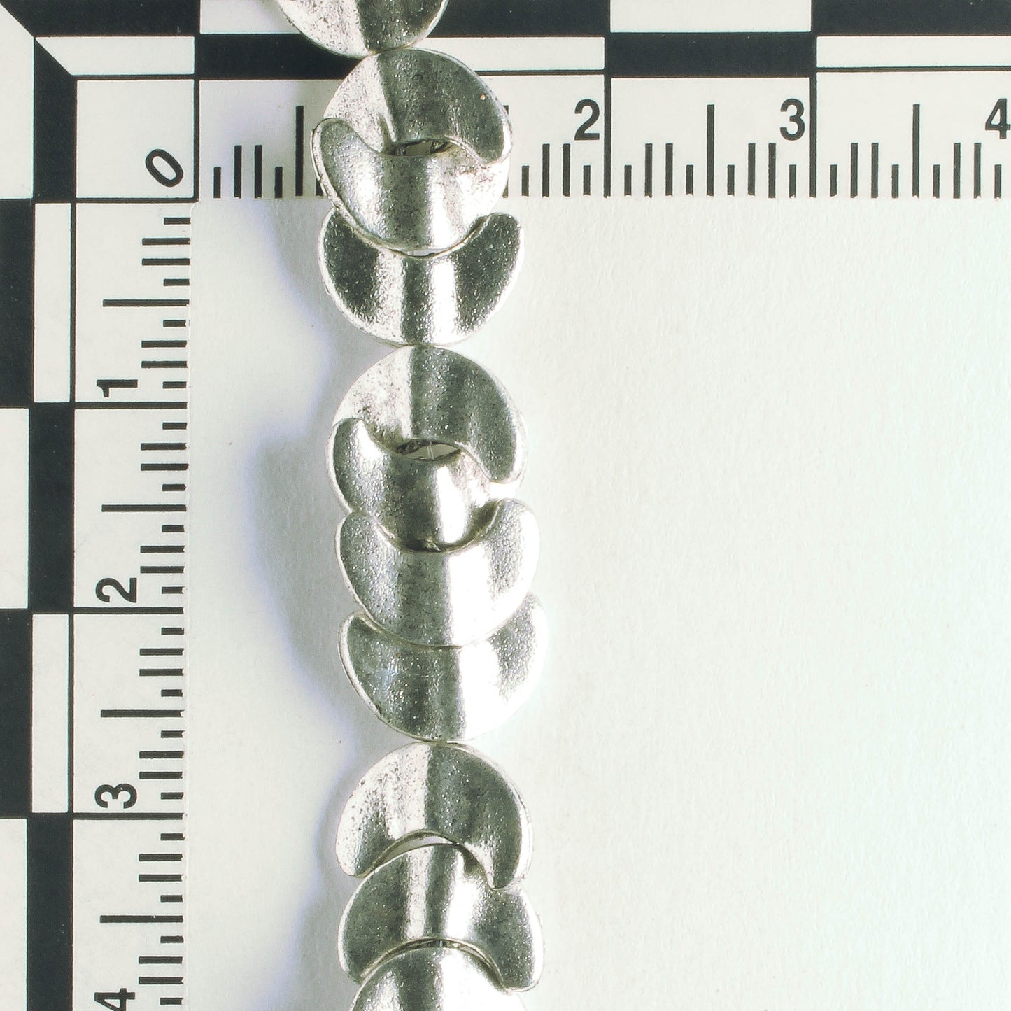 Pewter Beads, Silver Plated - 8" Strand