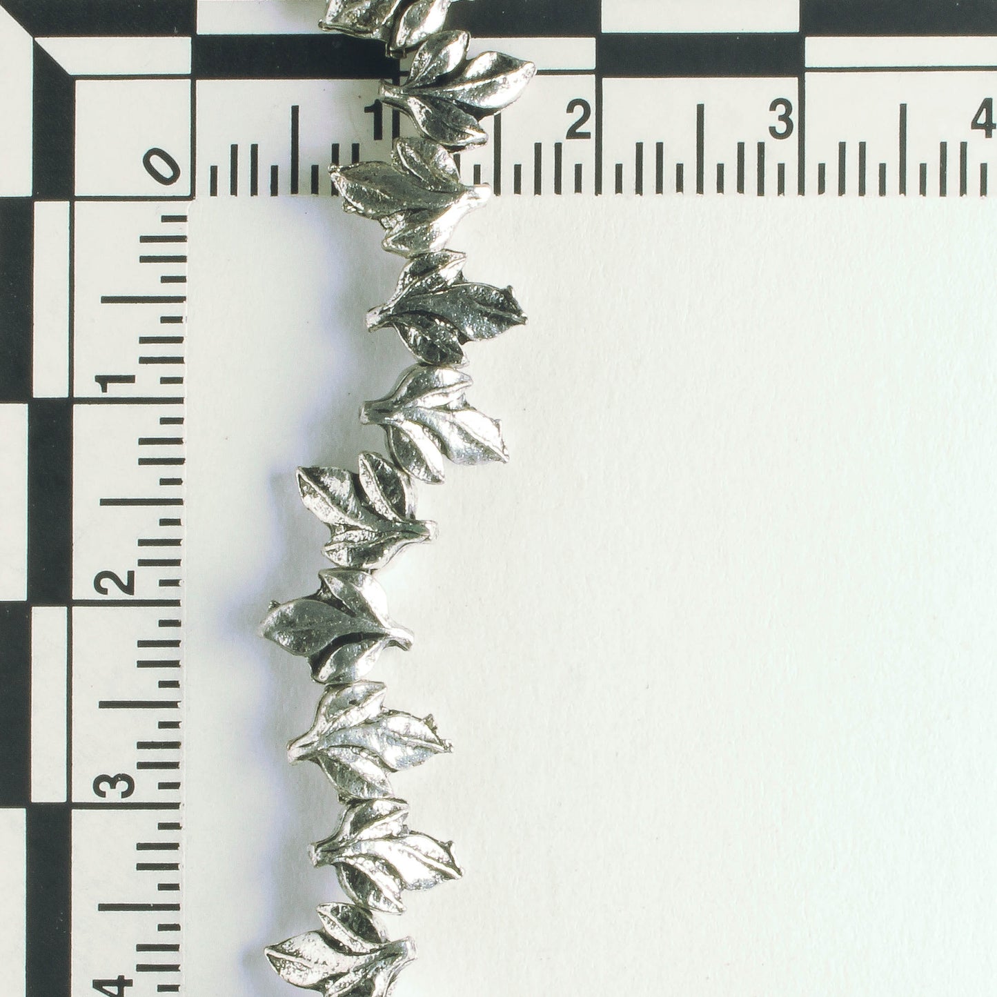 Pewter Beads, Silver Plated - 8" Strand