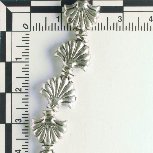 Pewter Beads, Silver Plated - 8" Strand