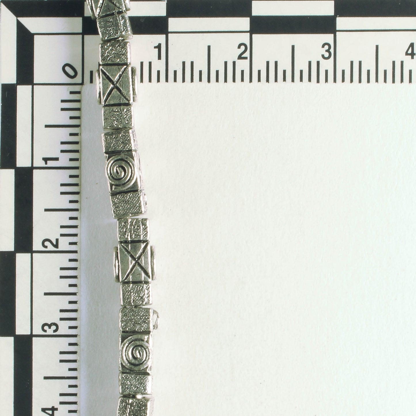 Pewter Beads, Silver Plated - 8" Strand