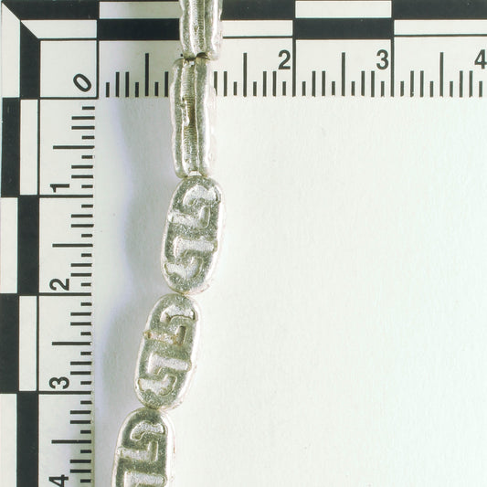 Pewter Beads, Silver Plated - 8" Strand