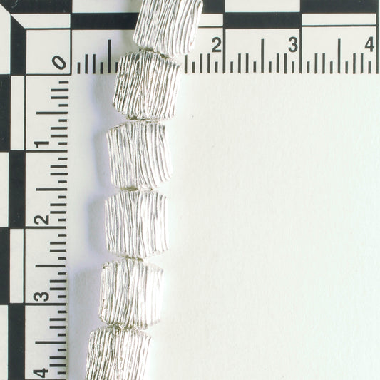 Pewter Beads, Silver Plated - 8" Strand