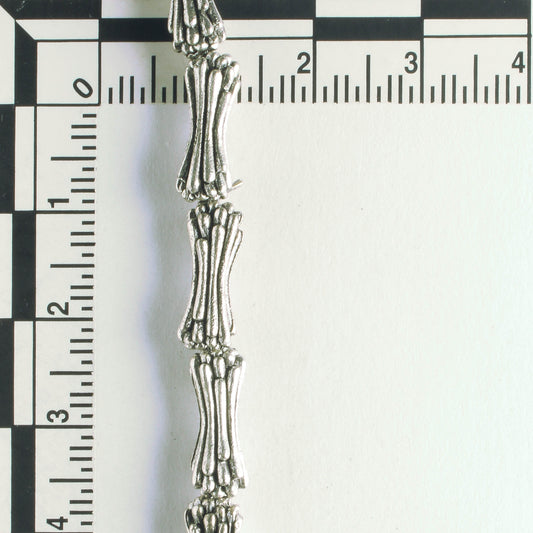 Pewter Beads, Silver Plated - 8" Strand