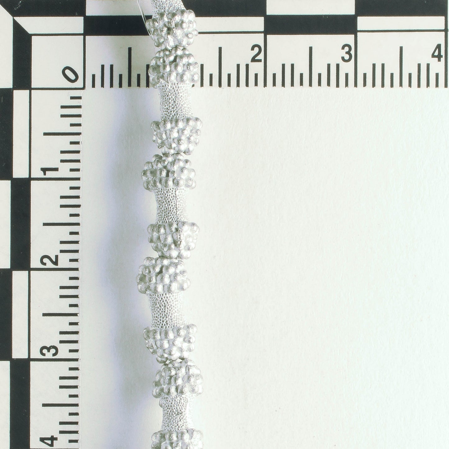 Pewter Beads, Silver Plated - 8" Strand