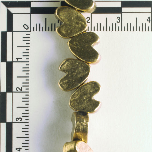 Pewter Beads, Gold Plated - 8" Strand