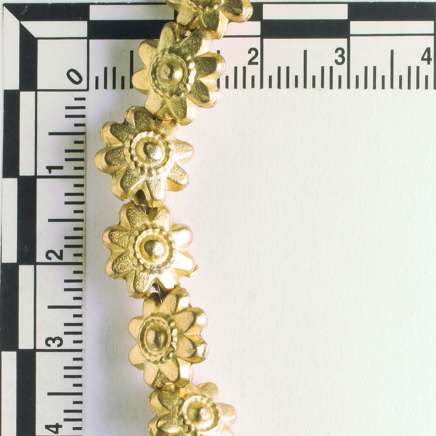 Pewter Beads, Gold Plated - 8" Strand