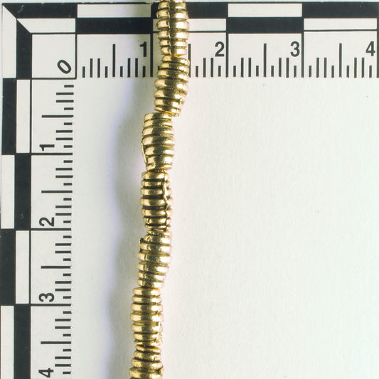 Pewter Beads, Gold Plated - 8" Strand