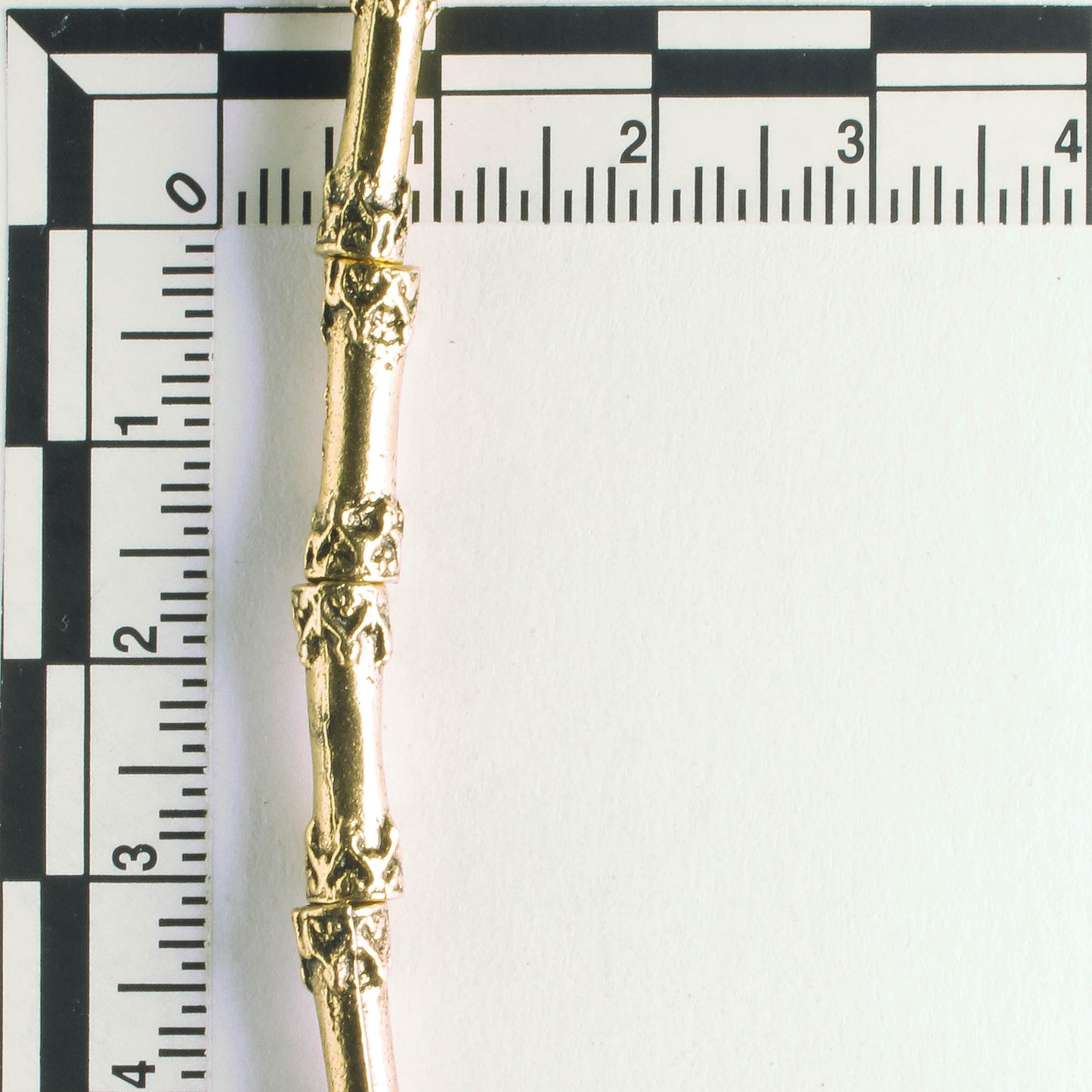 Pewter Beads, Gold Plated - 8" Strand