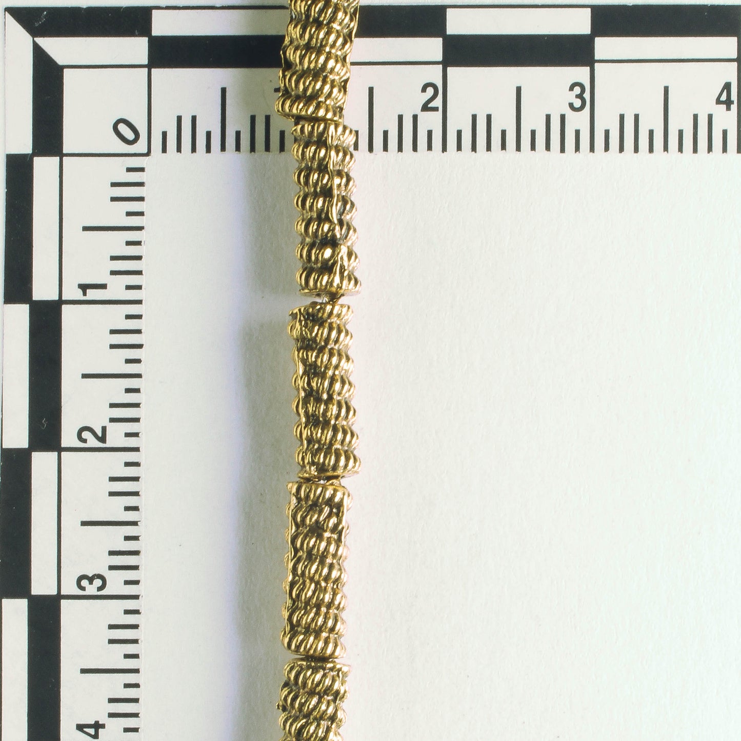 Pewter Beads, Gold Plated - 8" Strand