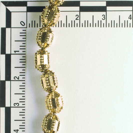 Pewter Beads, Gold Plated - 8" Strand