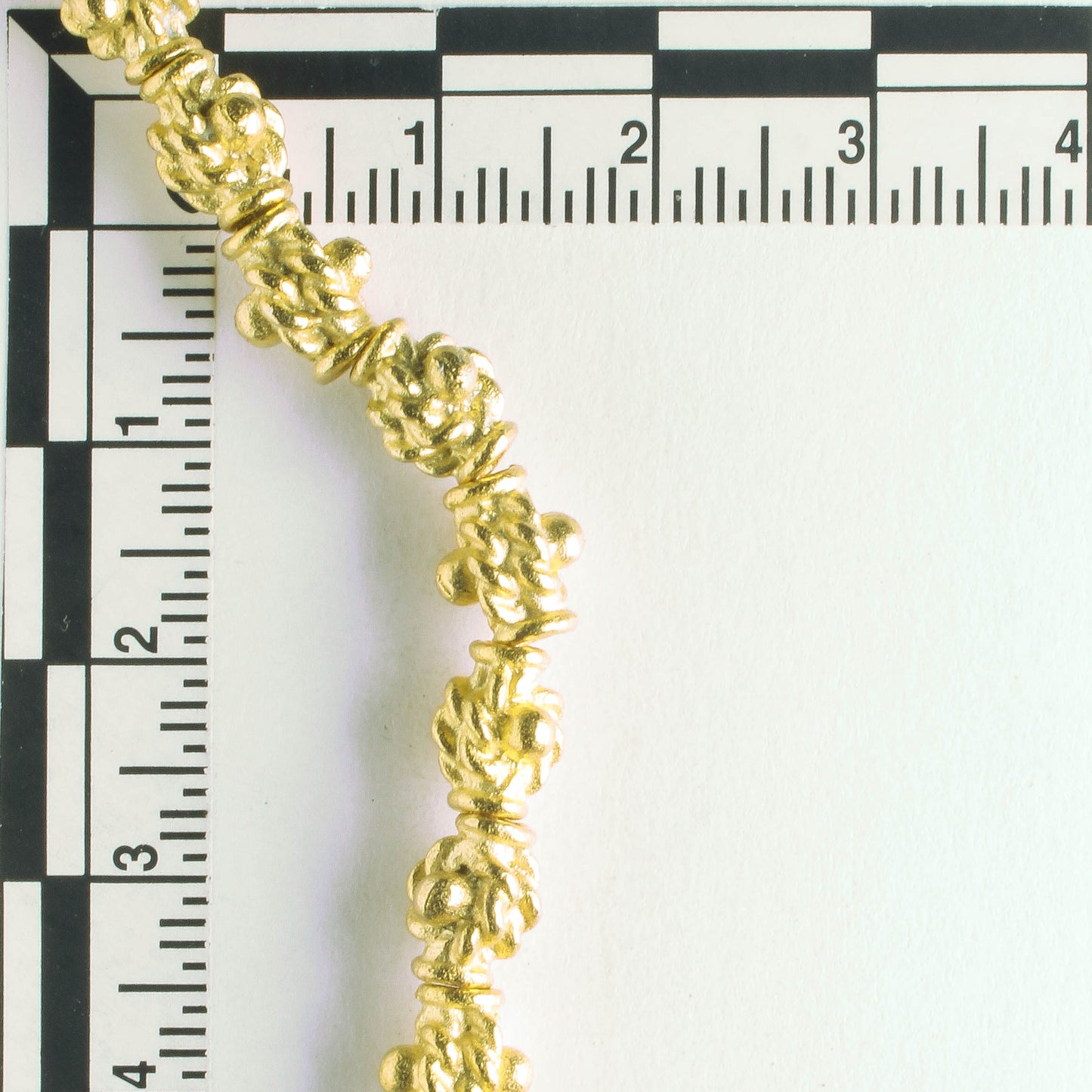 Pewter Beads, Gold Plated - 8" Strand
