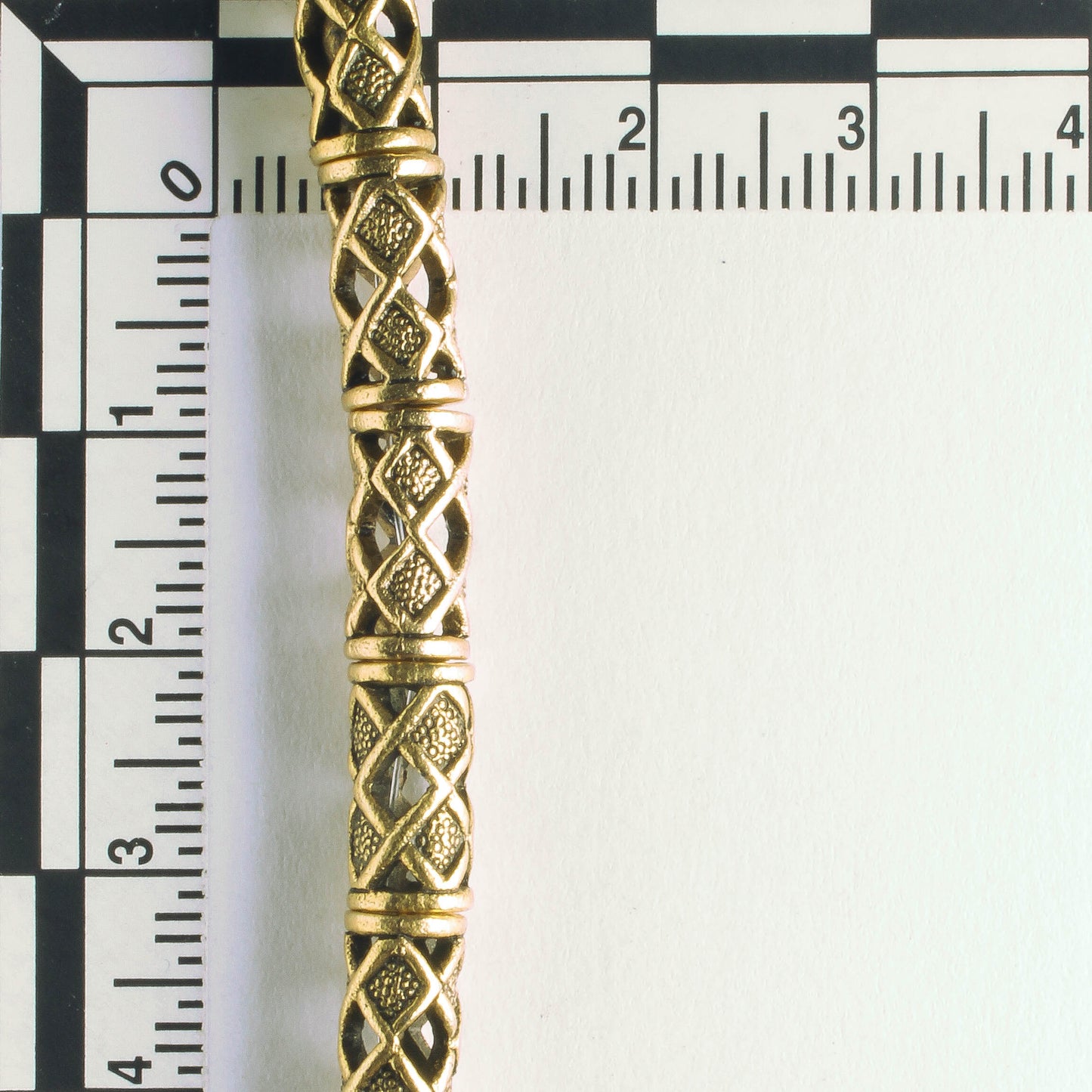 Pewter Beads, Gold Plated - 8" Strand