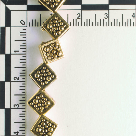 Pewter Beads, Gold Plated - 8" Strand
