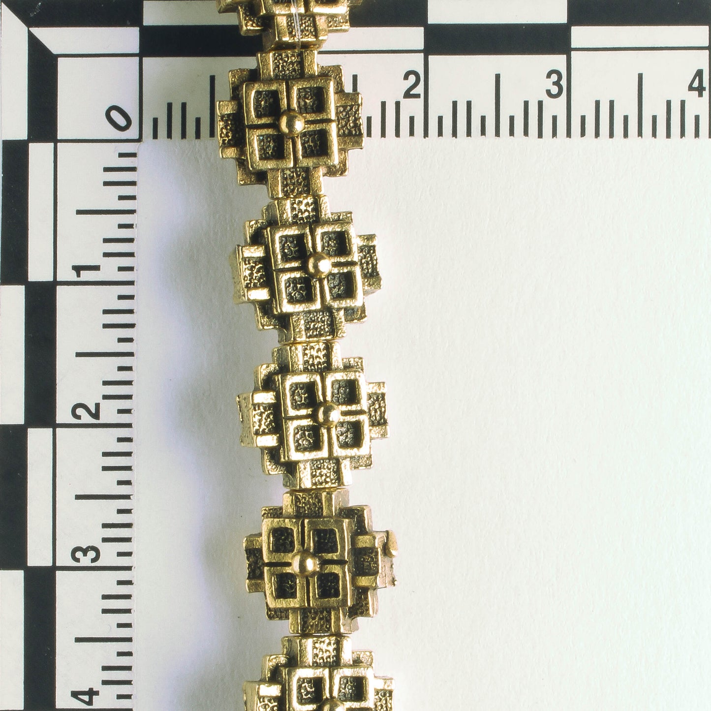 Pewter Beads, Gold Plated - 8" Strand
