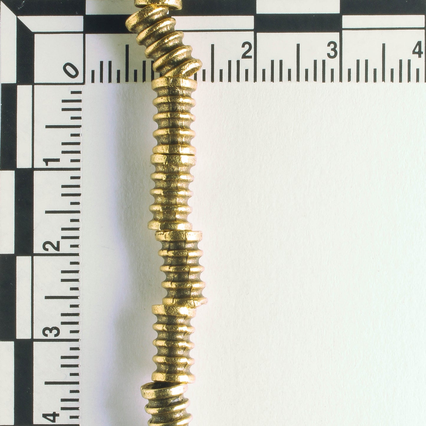 Pewter Beads, Gold Plated - 8" Strand
